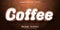 Coffee text, 3d editable font effect