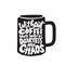 Without coffee there would be darkness and chaos. Illustration of coffee mug with funny inscription inside. Vector