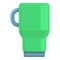 Coffee thermo cup icon, cartoon style