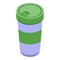 Coffee thermo cup icon, isometric style