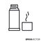 Coffee thermos flask and cup vector line icon
