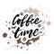 Coffee Time Brush Lettering Calligraphy Phrase Vector Text