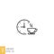 Coffee time icon, tea time. Hot coffee cup and time symbol for take a break or short rest period