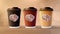 Coffee to Go Cups Cappuccino Background Vector EPS10