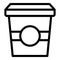 Coffee to go icon outline vector. Eating nut