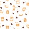 Coffee Tools and Equipment Cafe Seamless Pattern Repeatable