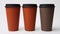 Coffee Travel Cup With Detailed Texture In Brown, Black, Gray, And Yellow