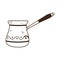 Coffee turkish maker hot beverage line icon style