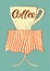 Coffee typographic vintage style grunge poster for cafe. Cup of coffee on the table. Retro vector illustration.