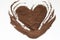 Coffee Valentine`s Day. Coffee heart. Heart of instant coffee.