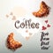 Coffee vector design with croissant and hearts. Love from first