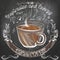 Coffee vector poster with hand drawn coffee mug