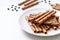 coffee wafer stick roll with cream