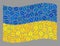 Coffee Waving Ukraine Flag - Collage with Coffee Seeds