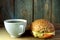 Coffee and wholegrain sandwich roll