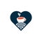 Coffee WiFi heart shape concept logo design.