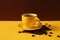 Coffee yellow cup. Generate Ai