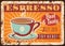 Coffeehouse espresso rusty metal vector plate