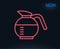 Coffeepot line icon. Coffee drink sign.