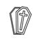 Coffin or Casket Outline Flat Icon on White