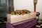 Coffin in church