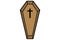 Coffin clip art mysterious Halloween wood tomb design element