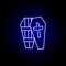 coffin, cross, death outline blue neon icon. detailed set of death illustrations icons. can be used for web, logo, mobile app, UI