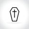 Coffin icon on white background