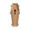 Coffin isolated. Wooden casket on white background. Religion obj