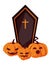coffin pumpkins happy halloween celebration