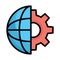 Cog, global progress Vector Icon which can easily modify