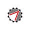 Cog wheel arrow geometric logo vector