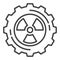 Cog Wheel with Radiation sign Nuclear Energy thin line icon or symbol