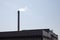 Cogeneration power plant. Chimney and white smoke