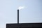 Cogeneration power plant. Chimney and white smoke