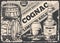 Cognac alcohol vintage flyer monochrome