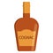 Cognac bottle alcoholic beverage flat icon