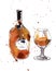 Cognac bottle and glass