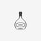 Cognac bottle monochrome icon. Vector illustration.