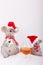 Cognac glass with Christmas mice