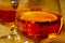 Cognac glasses with brandy