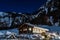 Cogne, Aosta Valley, mountain hut on a full moon night