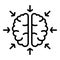 Cognitive brain icon outline vector. Visual sensory