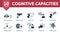 Cognitive Capacities set icon. Editable icons cognitive capacities theme such as visual perception, articulation, inner