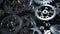 Cogs and gear wheels mechanisms background. industrial Machine technology, generative AI