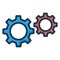 Cogs Isolated Vector Icon easily editable