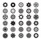 Cogs Symbols. Flat Design Vector Gears Set