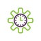 Cogwheel clock icon. Vector illustration decorative design