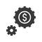 cogwheel and coin, passive income, bank and financial related icon, glyph design
