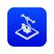 Cogwheel d printing icon blue vector